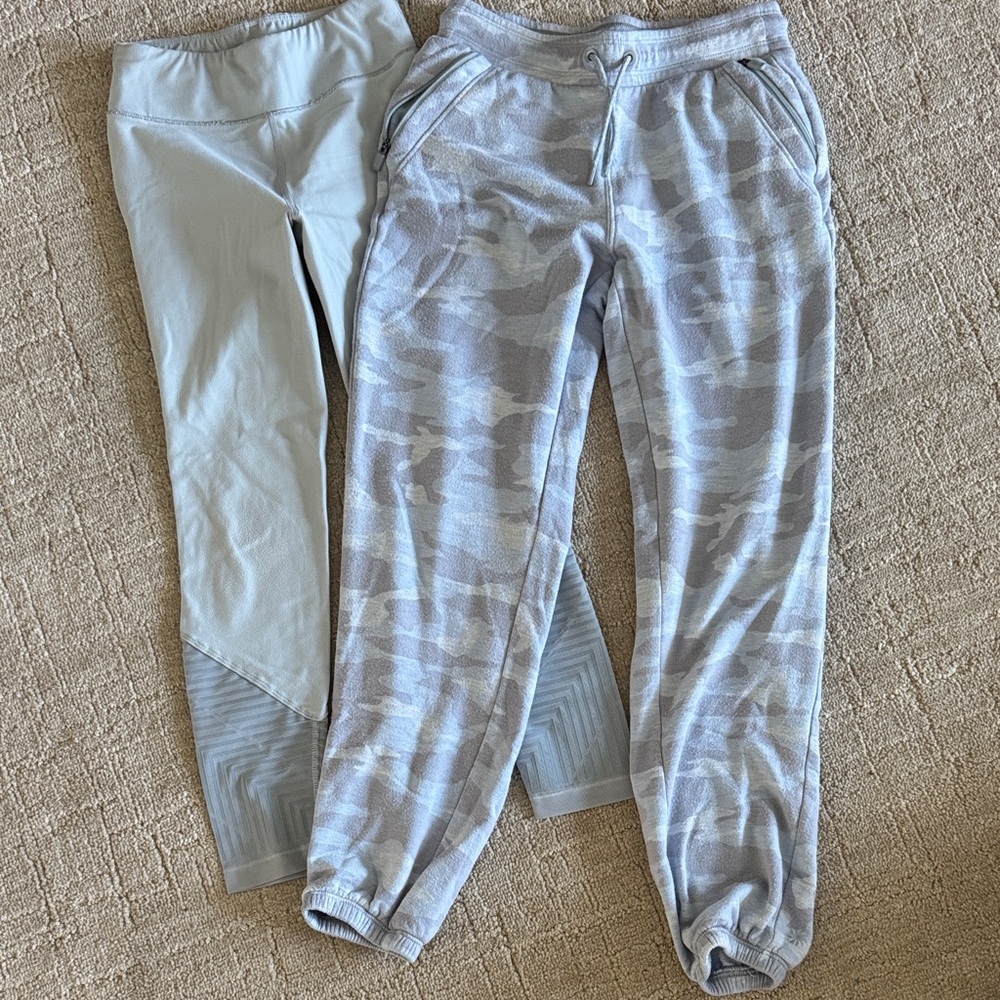 Athleta Girl Light Gray, Camo Joggers and Leggings